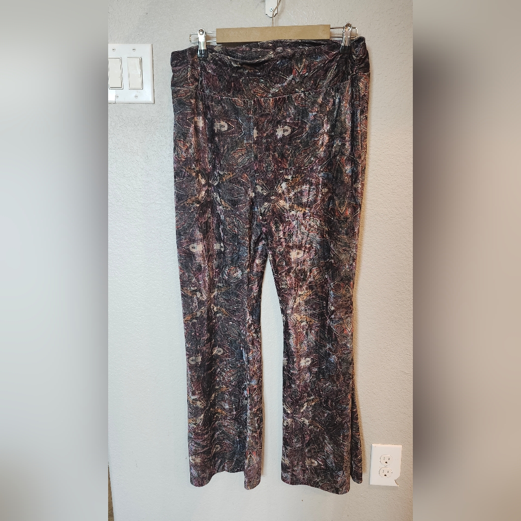 Earthbound Green And Brown Boot Cut & Flare Bell Bottom Pants